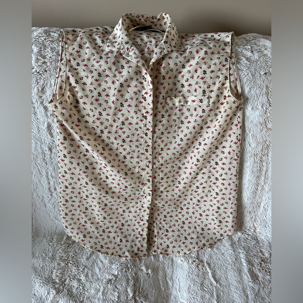 Zara Cream Floral Blouse